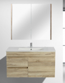 Berge Timber Wood Grain Vanity Set White Oak�